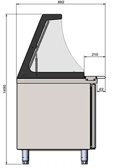 Coreco PC80-200-27-LGL 3 Door Preparation Station with Lift Up Lid, 562 Litres - Image 2
