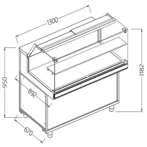 Diamond NB13X Neutral Snack Display Counters_Low Glass
