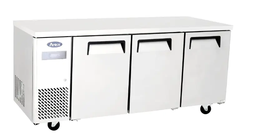 Atosa YPF9042 Three Door Stainless Steel Refrigerated Counter, 470 Litres