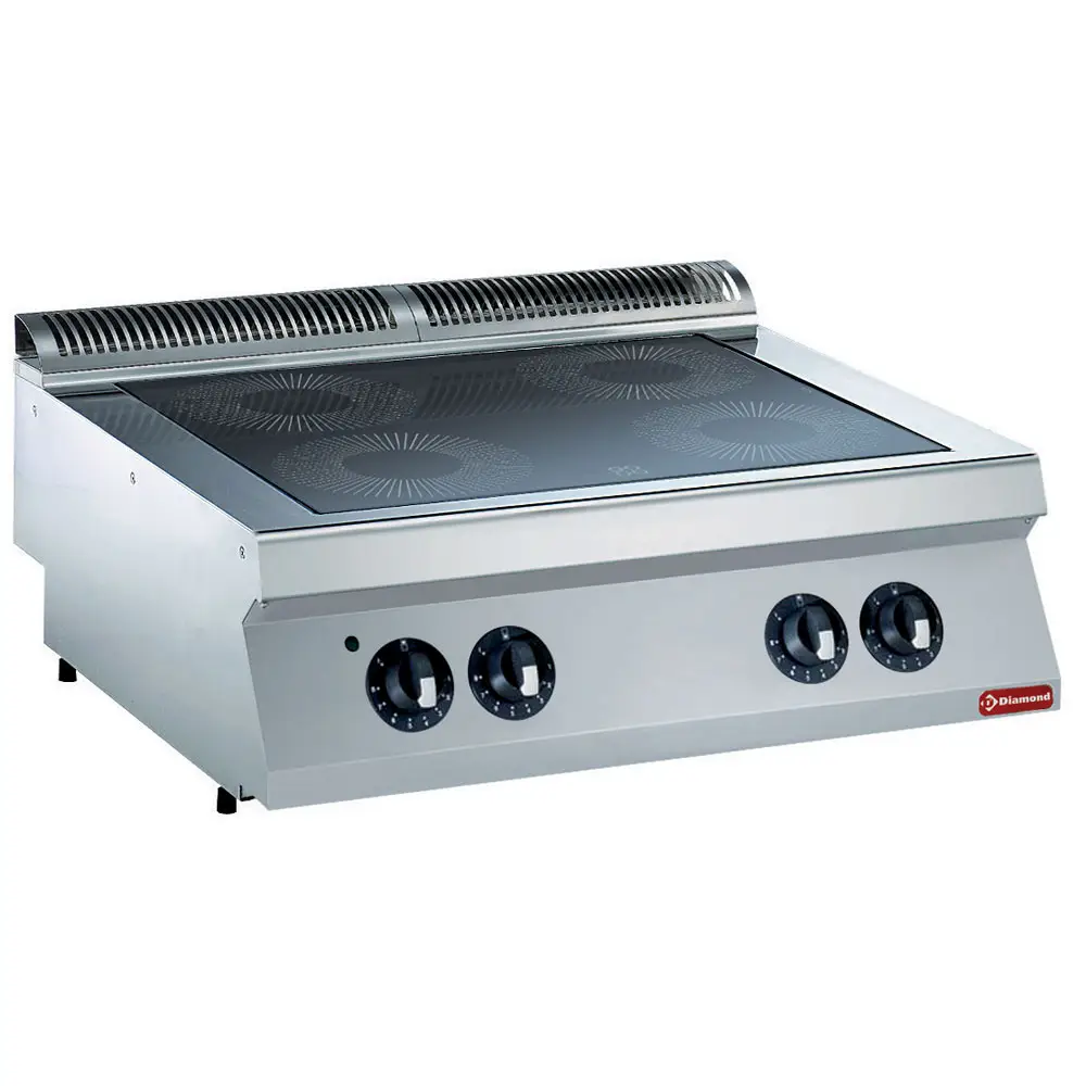 Diamond E17/4VC8T-N Vitroceramic Electric 4 Induction Hob Cooker, 8.8kW