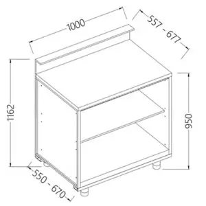Diamond BB10X/5 Neutral Bar Counter Units With Fitting For Service Top