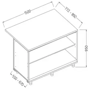 Diamond BC15X/5 Neutral Bar Counter Units_Cashier Section