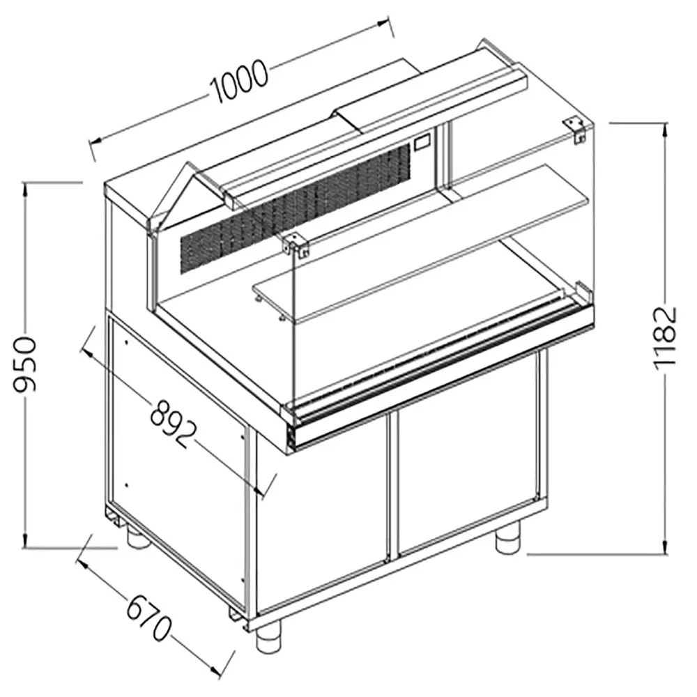 Diamond SB10XR Snack Patisserie Display Counter, 1000mm