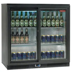 Diamond TABS2/D-R6 Sliding Glass Double Door Back Bar Bottle Cooler, 191 Litres