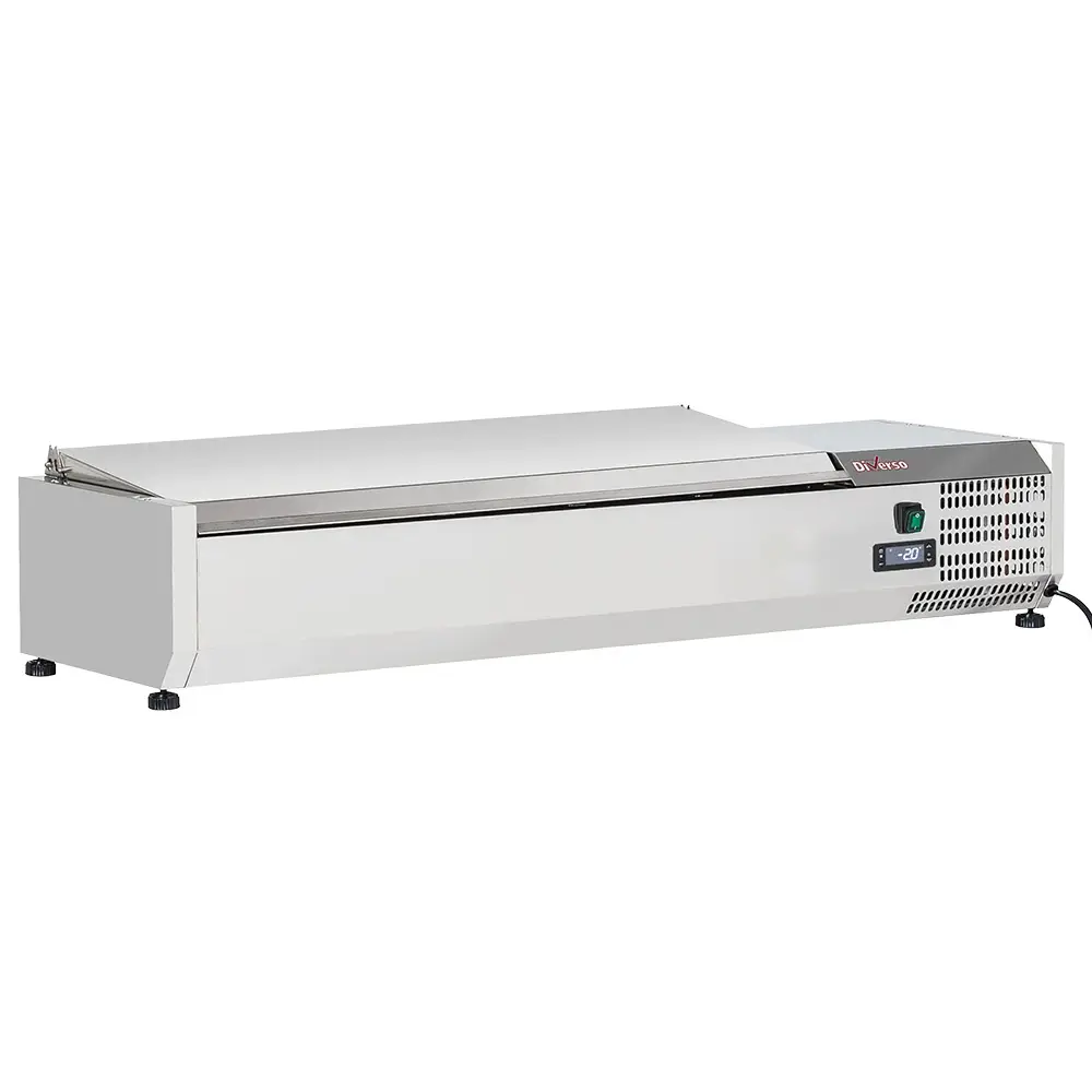 Diverso WR-SY15-C3 Topping shelf 5 x GN 1/3 & 1x GN 1/2 -150 mm, with stainless steel lid