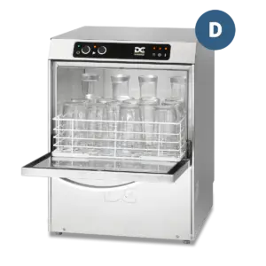 DC SG40D Standard Range 400mm Basket Frontloading Commercial Glasswasher with Drain Pump, 18 Pint Capacity