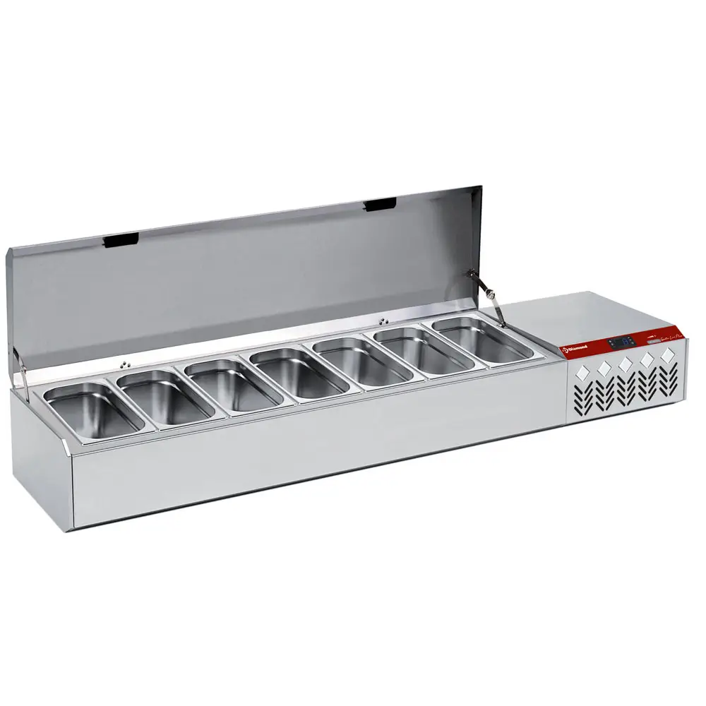 Diamond SY175G/CP9 Stainless Steel Topping Unit with Lid, 7 x 1/3 GN