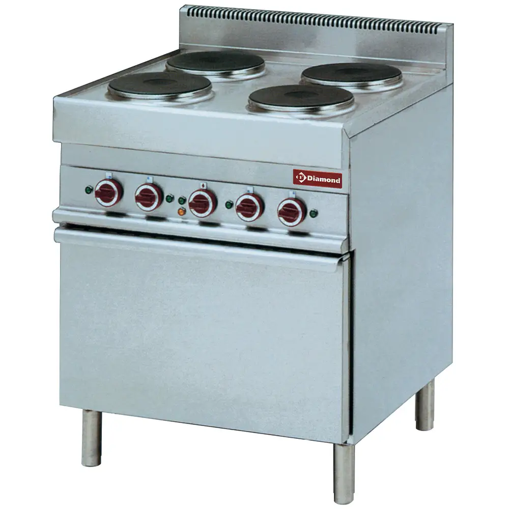 Diamond E65/4PFV7-230V/3- Electric range with 4 round hobs and convection oven GN 1/1