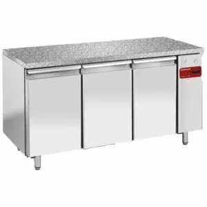 Diamond TPS3N/HG 3 Door Stainless Steel Granite Top Refrigerated Counter
