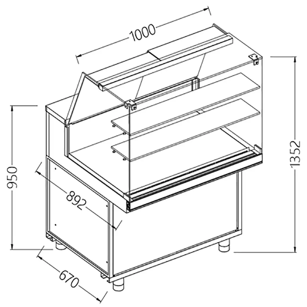 Diamond NA10X Neutral Snack Display Counters_High Glass