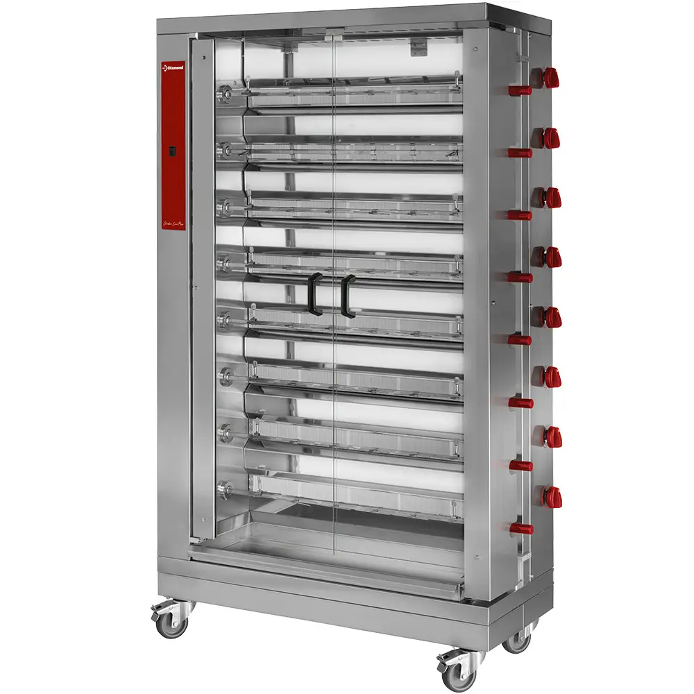 Diamond RVG/8-CM Chicken Gas Rotisserie, 48 Chickens Capacity