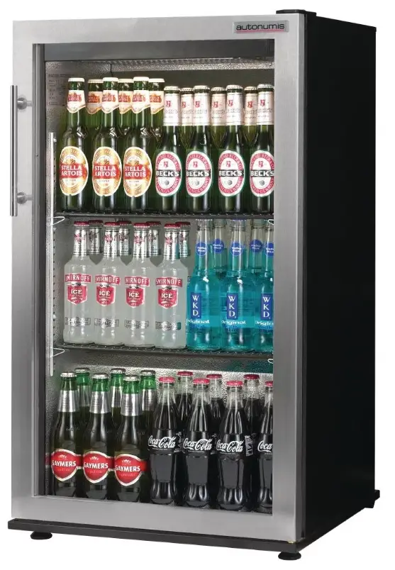 Autonumis RNC00002 Popular Single Door Stainless Steel Bottle Cooler, 87 x 330ml Bottles / 144 x 330ml Cans