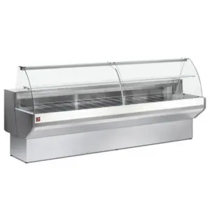 Diamond ML30/E8-VV/R2 Stainless Steel Refrigerated Curved Serveover Counter with Understorage, 3000mm