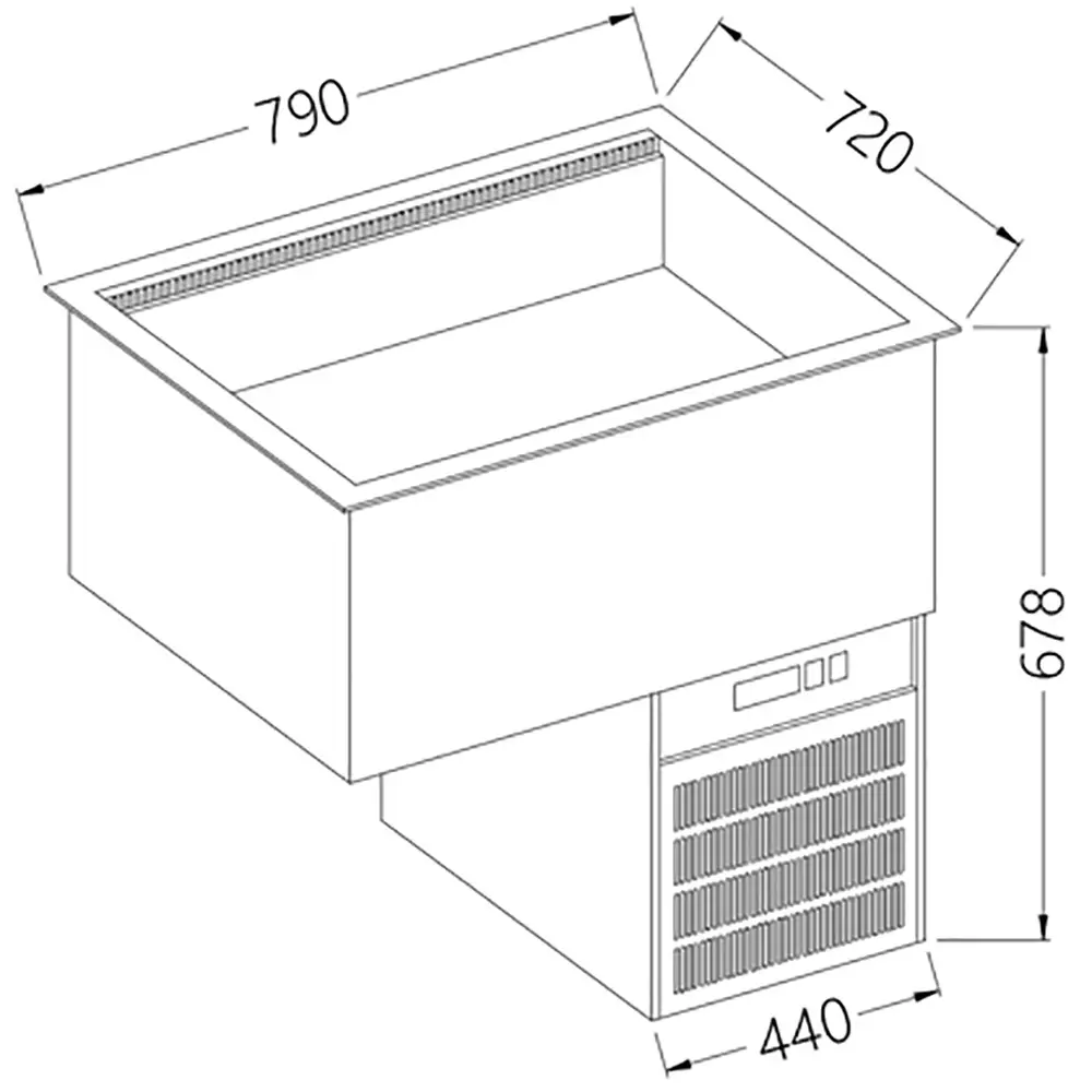 Diamond DI/RCX08-PVV Refrigerated Basin Element, Ventilated, 2X Gn 1/1