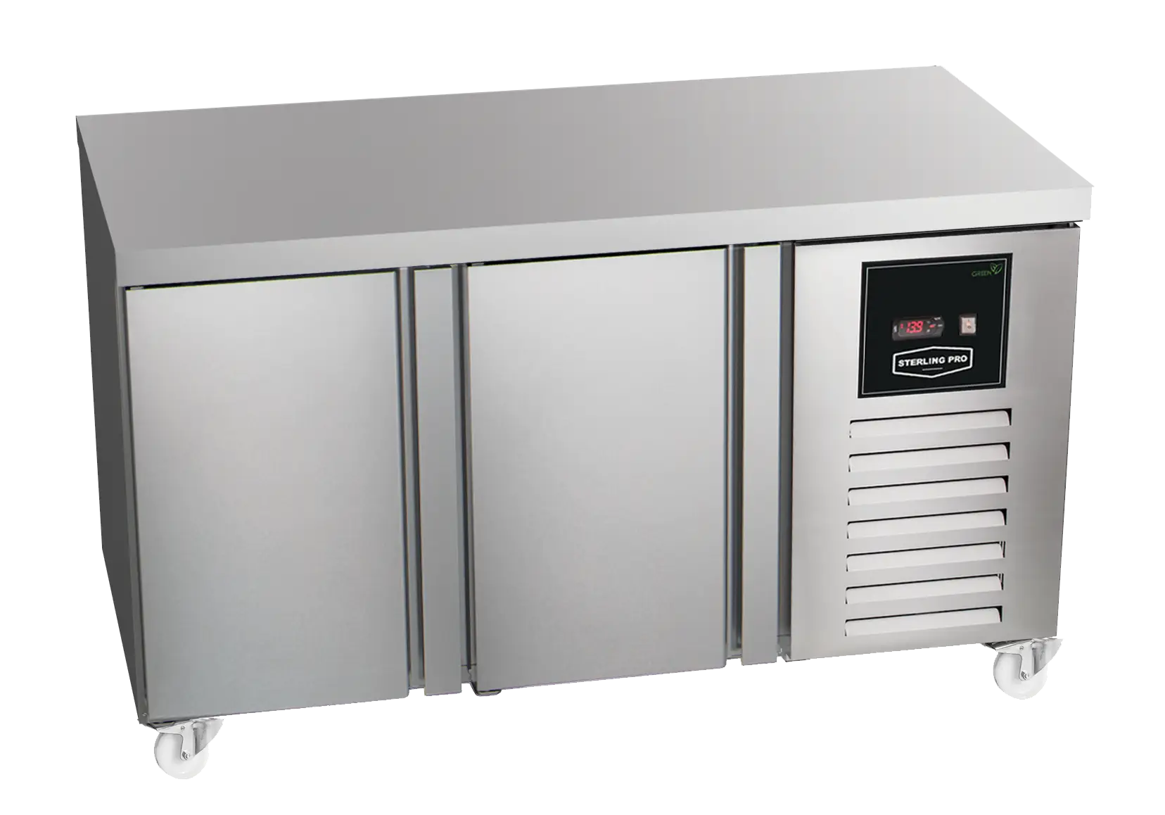 Sterling Pro Green SPI-6-150-20-NS Stainless Steel 2 Door Fridge Counter, 600mm Deep