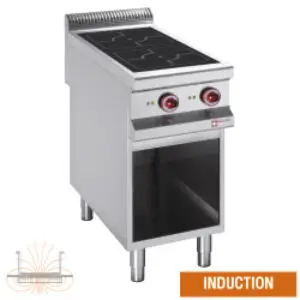 Diamond E99/2IDA1-N-SH/R Electric 2 Induction Hearths Stoves on Open Cupboard, 10kW