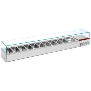Diamond SY249G/PP9 Stainless Steel Topping Unit with Right Glass, 11 x 1/3 GN