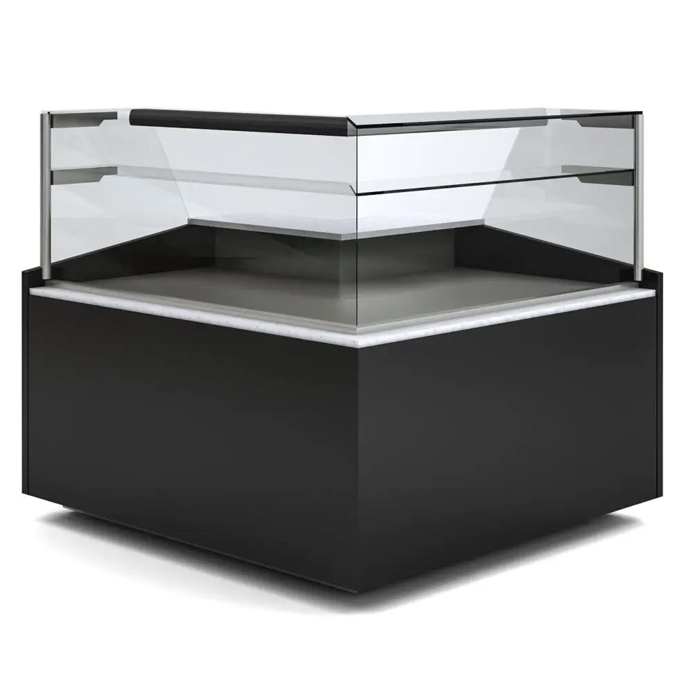 Diamond DET/C9-RA-B5 Open Angle Black Refrigerated Serveover Counter, 1430mm