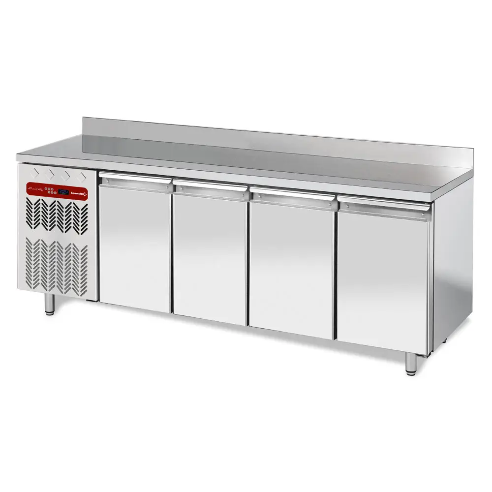 Diamond TG4N/HAGX-R2 4 Door Stainless Steel Refrigerated Counter with Splashback, 550 Litres