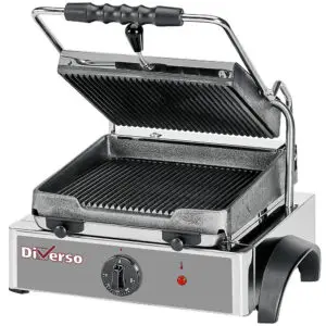 Diverso WR-GR42-33 Electric panini grill, ribbed plates