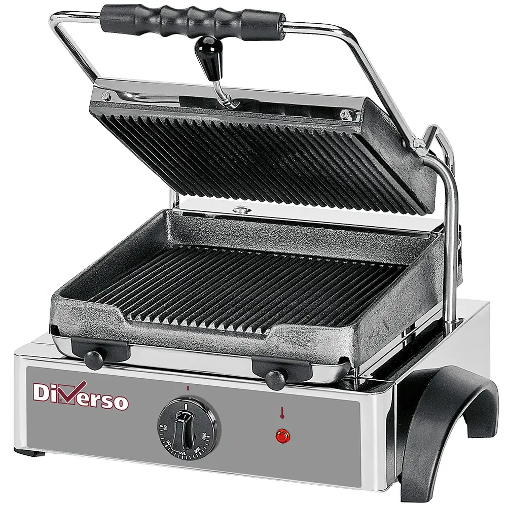 Diverso WR-GR42-33 Electric panini grill, ribbed plates
