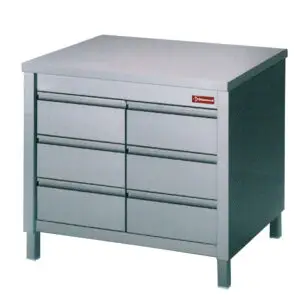 Diamond TACS107/B Table On Cupboard With 6 Drawers Gn1/1