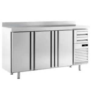 INFRICO Triple Door Tall Back Bar Refrigerated Counter With Upstand