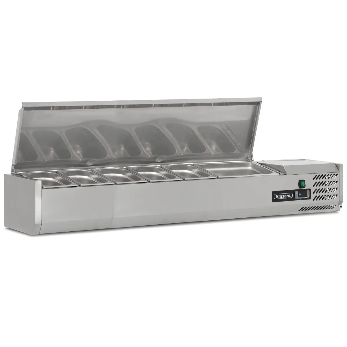 BLIZZARD 1.5m Hinged 1/3 Gastronorm Prep Top
