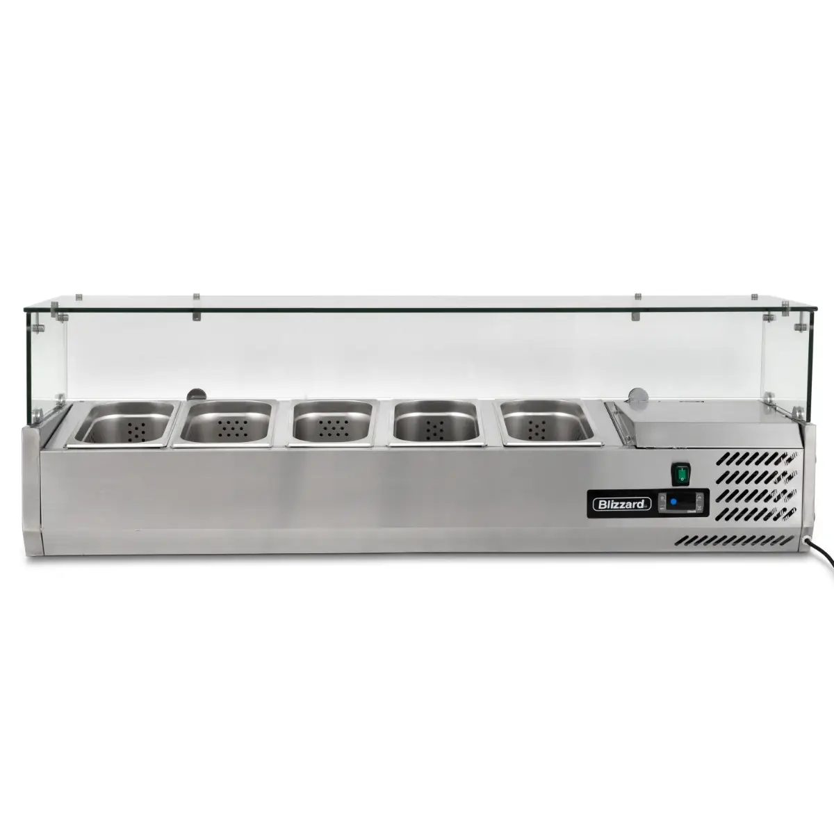 BLIZZARD 1.2m Glass Canopy 1/4 Gastronorm Prep Top - Image 2