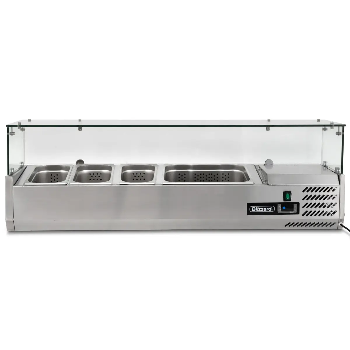 BLIZZARD 1.2m Glass Canopy 1/3 Gastronorm Prep Top - Image 2