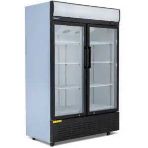 BLIZZARD 900L Double Hinged Glass Door Display Merchandiser
