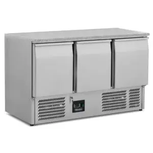 BLIZZARD Compact Triple Door Counter Refrigerator With Granite Worktop