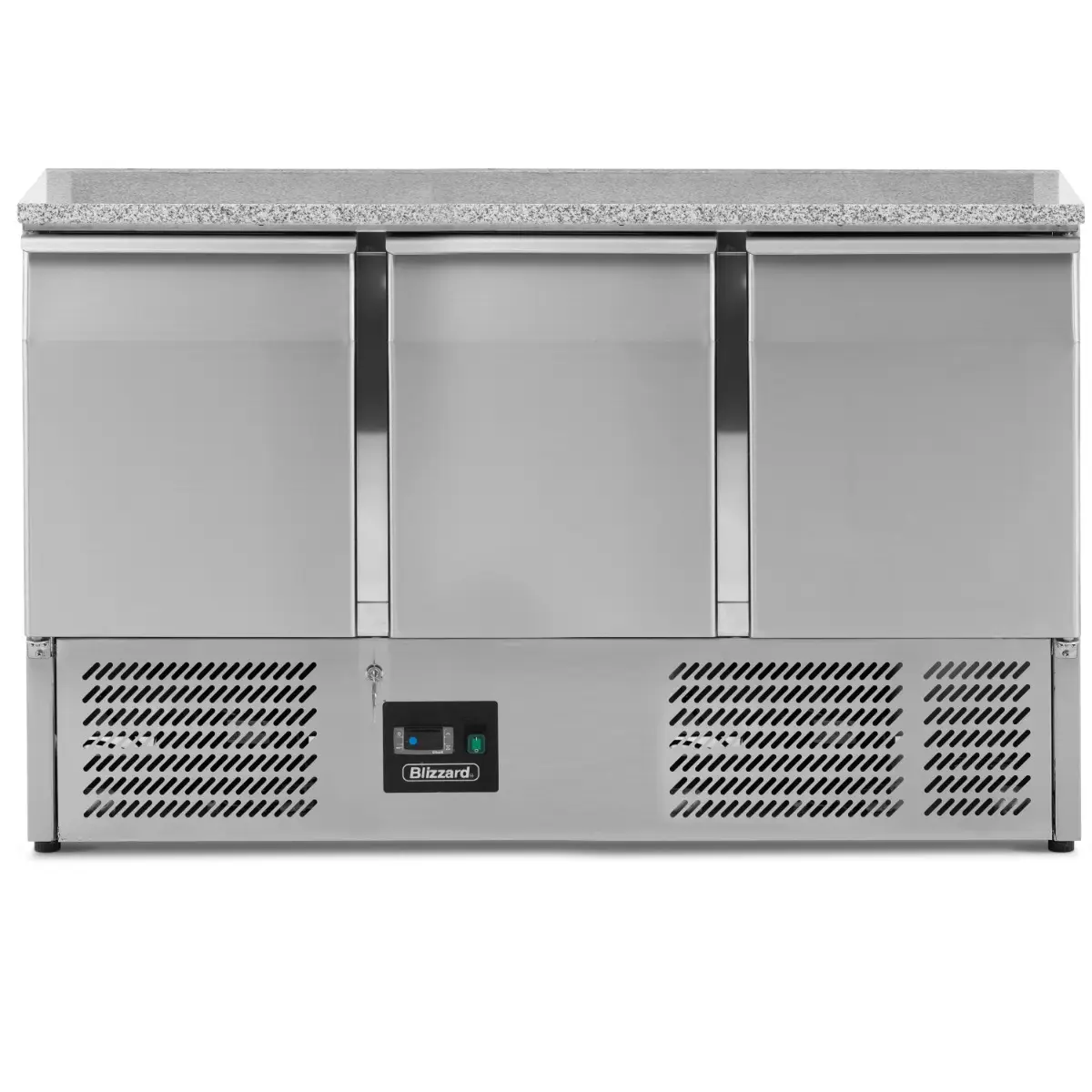 BLIZZARD Compact Triple Door Counter Refrigerator With Granite Worktop - Image 2