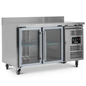 BLIZZARD Double Hinged Glass Door Counter Refrigerator With Upstand