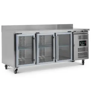 BLIZZARD Triple Hinged Glass Door Counter Refrigerator With Upstand