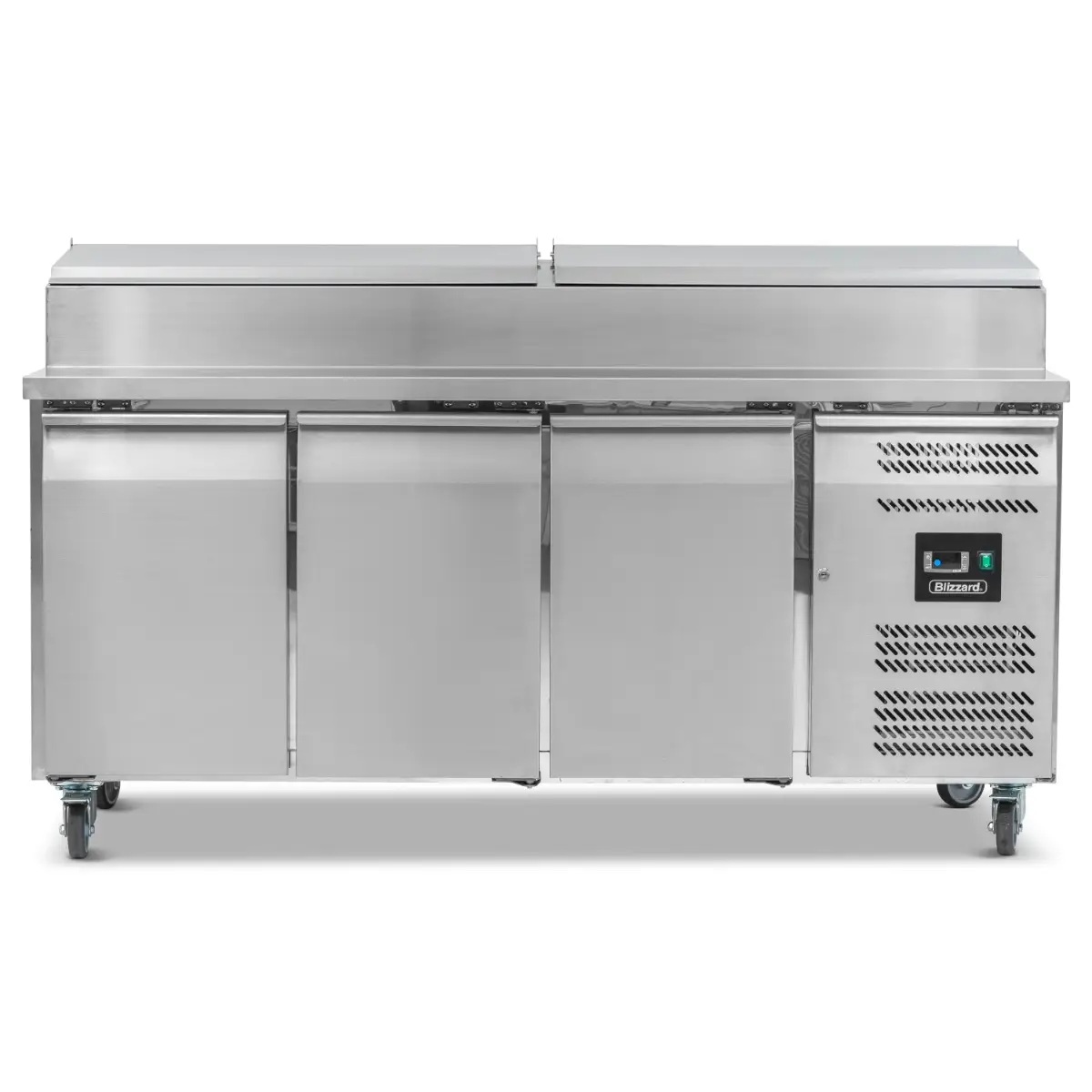 BLIZZARD Triple Door Refrigerated Prep Counter With Raised Collar - Image 4