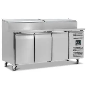 BLIZZARD Triple Door Refrigerated Prep Counter With Raised Collar