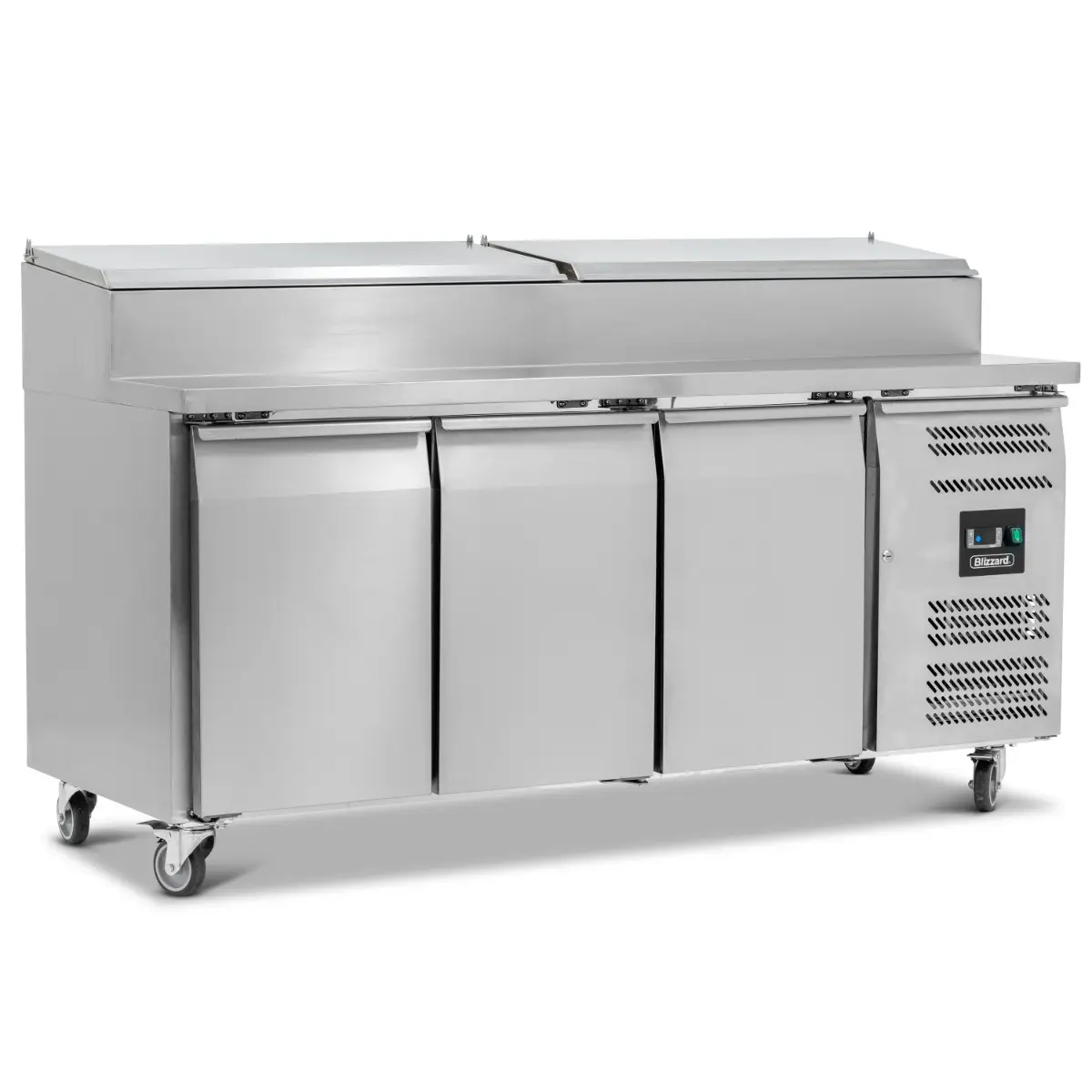 BLIZZARD Triple Door Refrigerated Prep Counter With Raised Collar