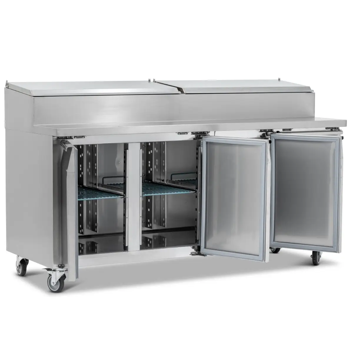 BLIZZARD Triple Door Refrigerated Prep Counter With Raised Collar - Image 3