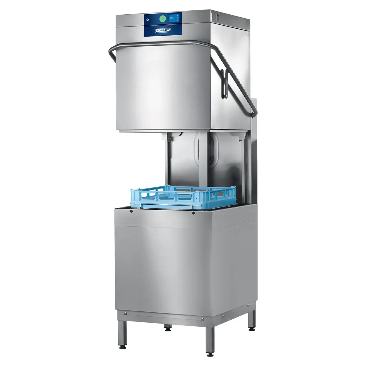 Hobart AMXT-10C 500mm Basket Hood / Passthrough Dishwasher with Drain Pump, 18 Plates