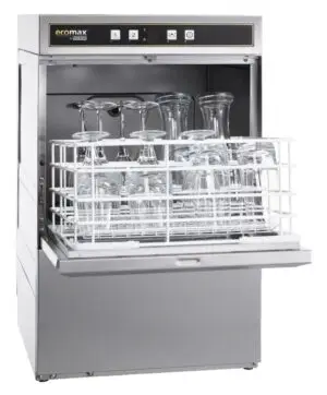 Hobart Ecomax G404S-12C 390mm Basket Frontloading Commercial Glasswasher with Integral Water Softener & Drain Pump, 16 Pint Capacity