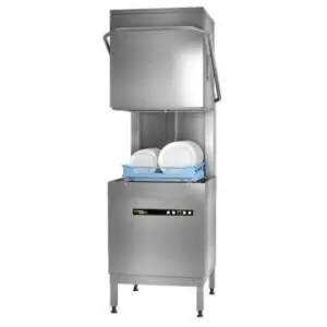 Hobart Ecomax Plus H615W-10D 500mm Basket Hood / Passthrough Dishwasher with Drain Pump, 18 Plates