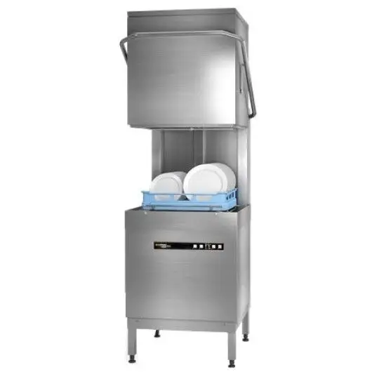 Hobart Ecomax Plus H615W-10D 500mm Basket Hood / Passthrough Dishwasher with Drain Pump, 18 Plates
