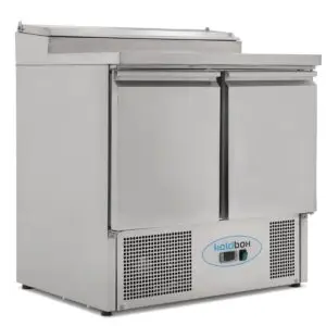 KOLDBOX Compact Double Door Refrigerated Prep Counter With Raised Collar