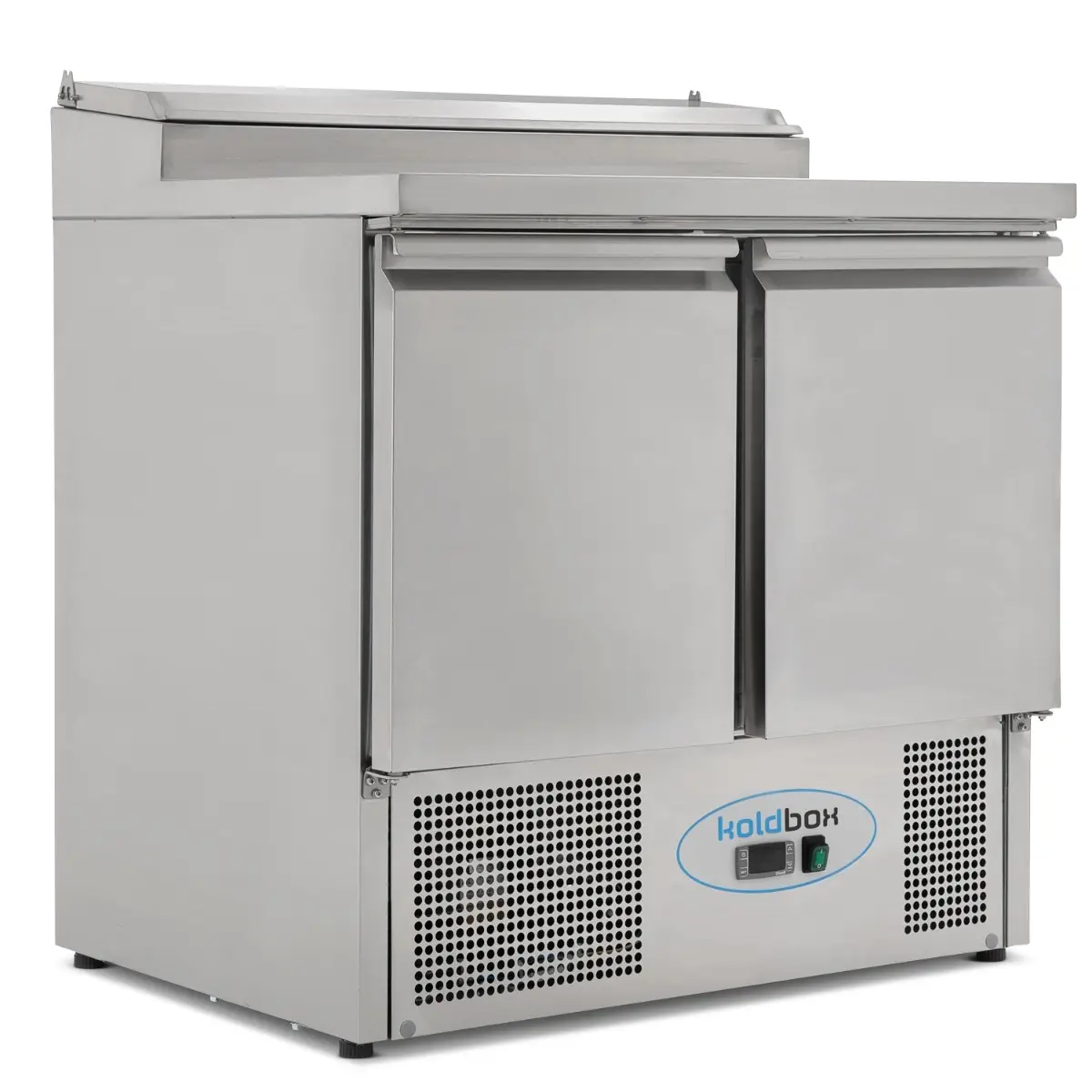 KOLDBOX Compact Double Door Refrigerated Prep Counter With Raised Collar