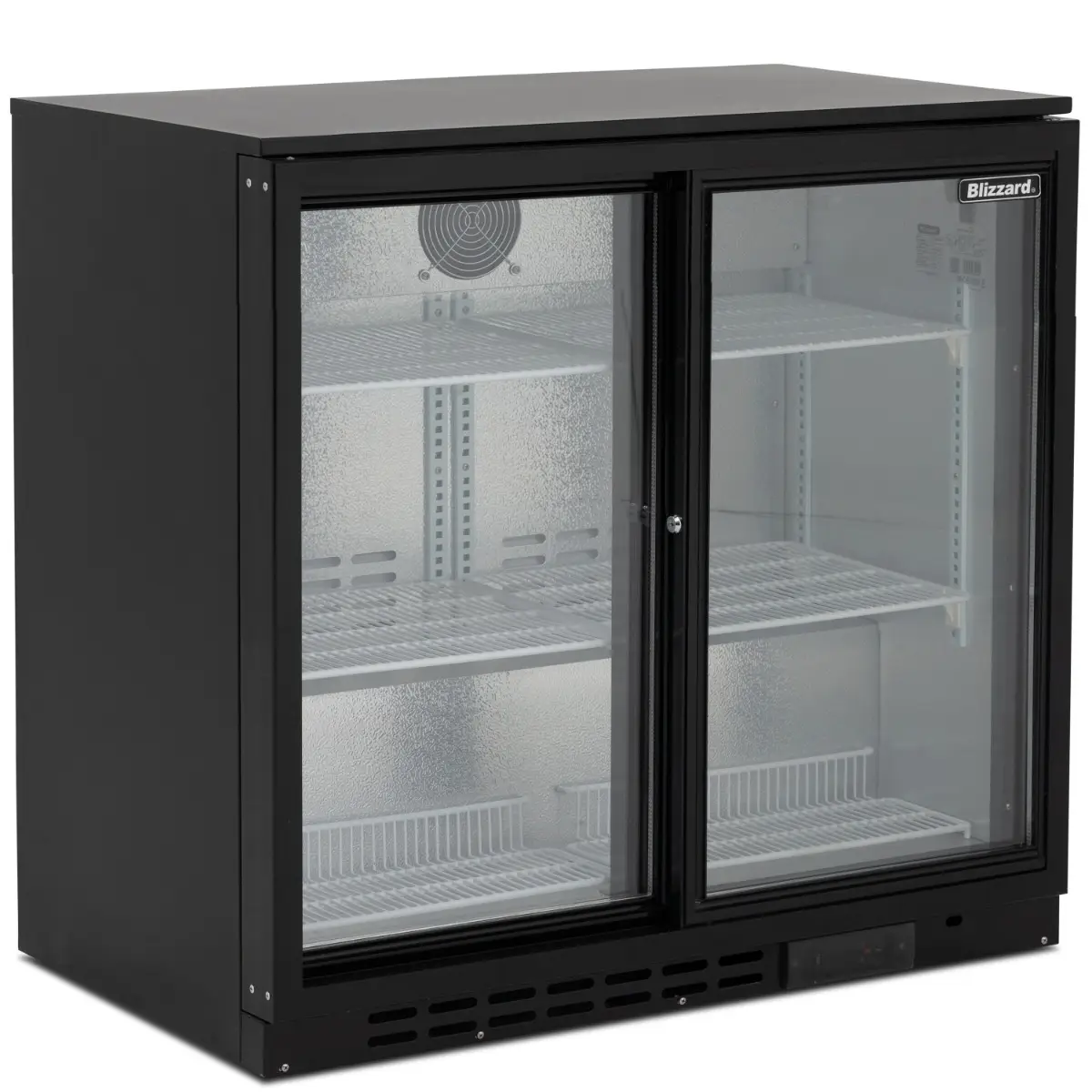 BLIZZARD Low Height Double Sliding Glass Door Bottle Cooler