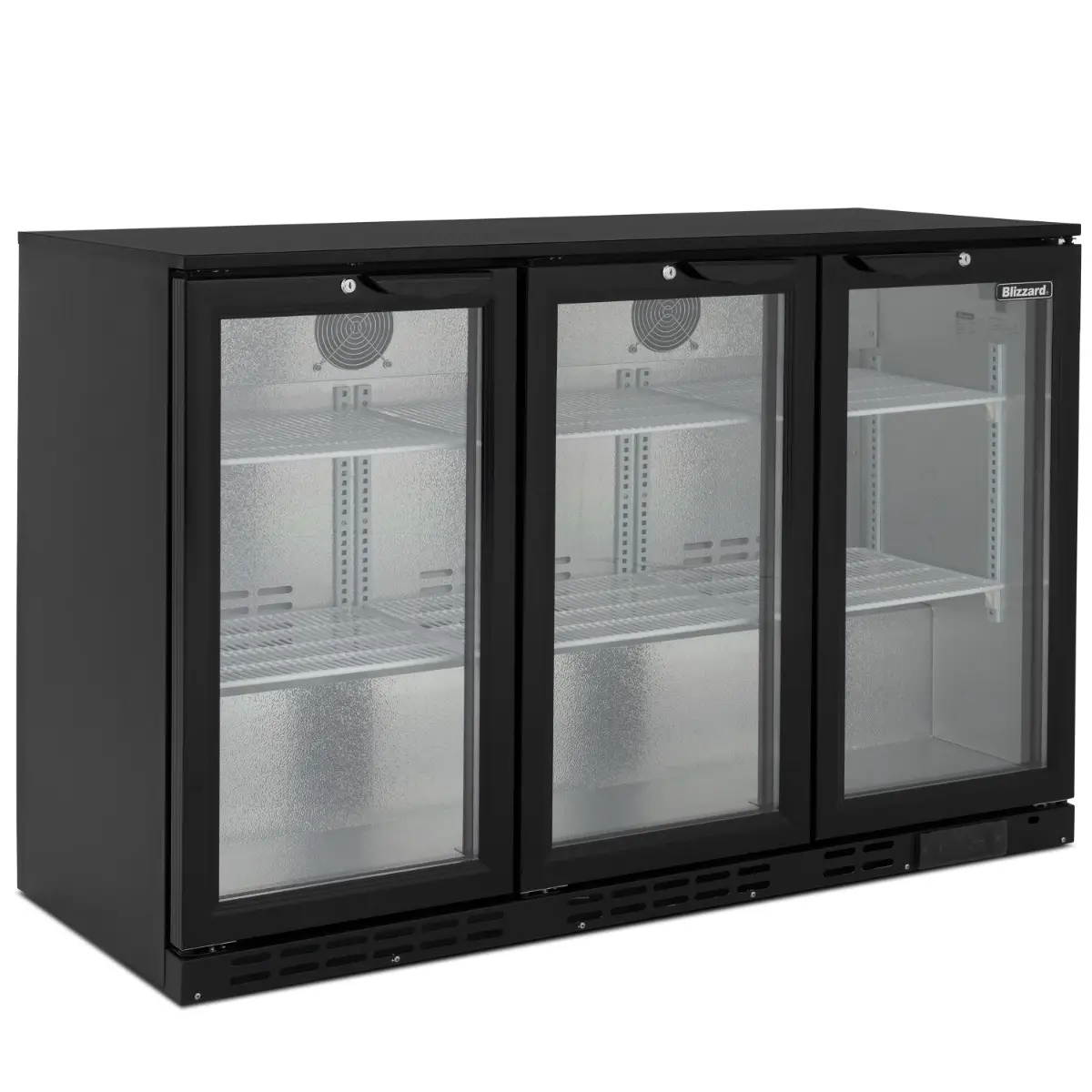 BLIZZARD Low Height Triple Hinged Glass Door Bottle Cooler