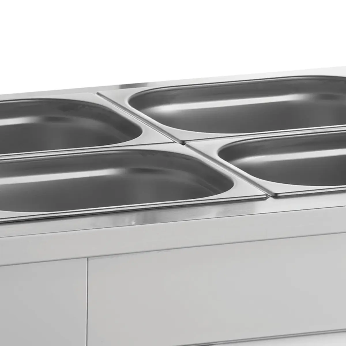 INOMAK 1400mm Wet Well Bain Marie With Ambient Cupboard & Double Gantry - Image 2