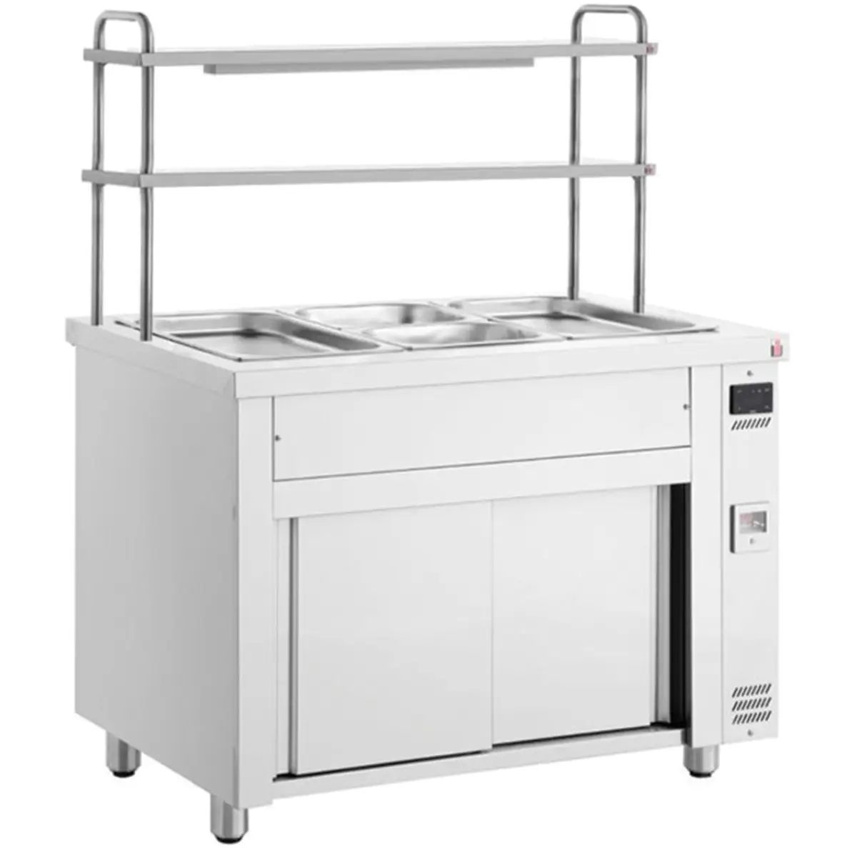 INOMAK 1100mm Wet Well Bain Marie With Ambient Cupboard & Double Gantry