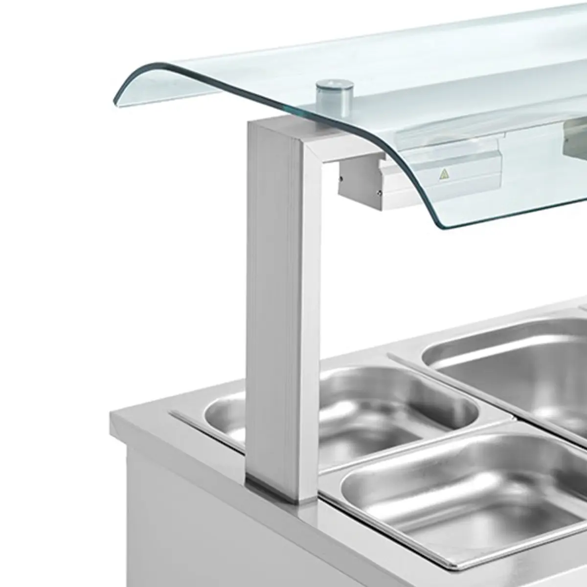 INOMAK Counter Top Bain Marie With Double Sneeze Guard 3x GN1/1 - Image 4